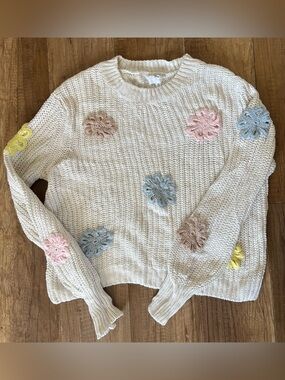 Willow & Wind Knit Floral Sweater M